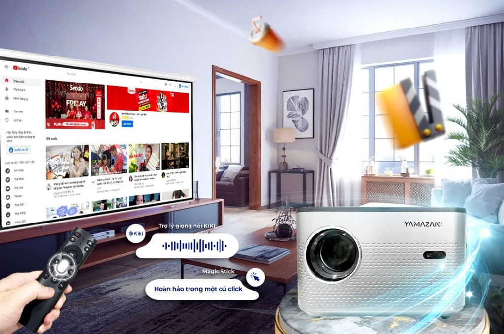 Máy Chiếu Mini YAMAZAKi X9 PRO Y2 15 Dieu khien giong noi 1