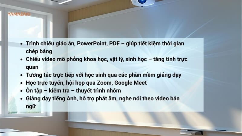 máy chiếu có lớp học ban ngày