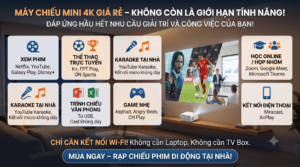 Máy chiếu mini 4K giá rẻ: Có thật sự đáng mua hay chỉ là chiêu marketing? 1 Máy chiếu mini 4k giá rẻ