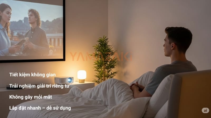 ưu điểm máy chiếu mini phòng ngủ