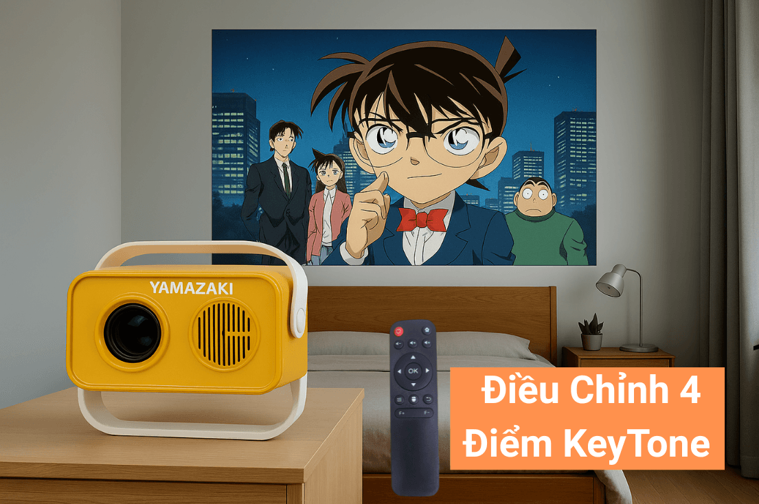 Máy Chiếu Mini YAMAZAKi T8 PRO 14 keytone t8 pro