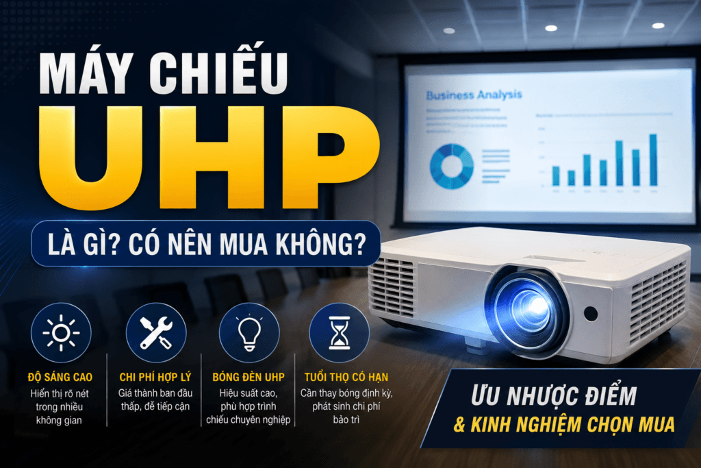 Máy Chiếu UHP Là Gì? Có Nên Mua Không? Ưu Nhược Điểm Chi Tiết 1 Máy chiếu UHP và ứng dụng doanh nghiệp