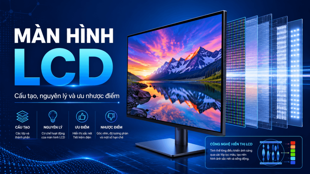 Màn Hình LCD Là Gì? Cấu Tạo, Nguyên Lý Và Ưu Nhược Điểm 1 man hinh lcd