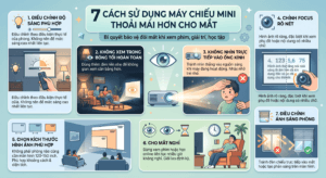 Máy chiếu mini có hại mắt không? Cách sử dụng an toàn cho mắt năm 2026 1 7 cách xem thoải mái cho mắt