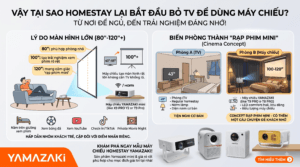 homestay bỏ TV để dùng máy chiếu