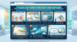 Máy Chiếu Lên Tường Có Đẹp Không? Chiếu Tường Hay Màn Chiếu 1 trong 2 cái nào Tốt Hơn? 2 7 cách làm tường chiếu đẹp hơn