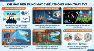 KHI NÀO NÊN DÙNG MÁY CHIẾU THAY TV